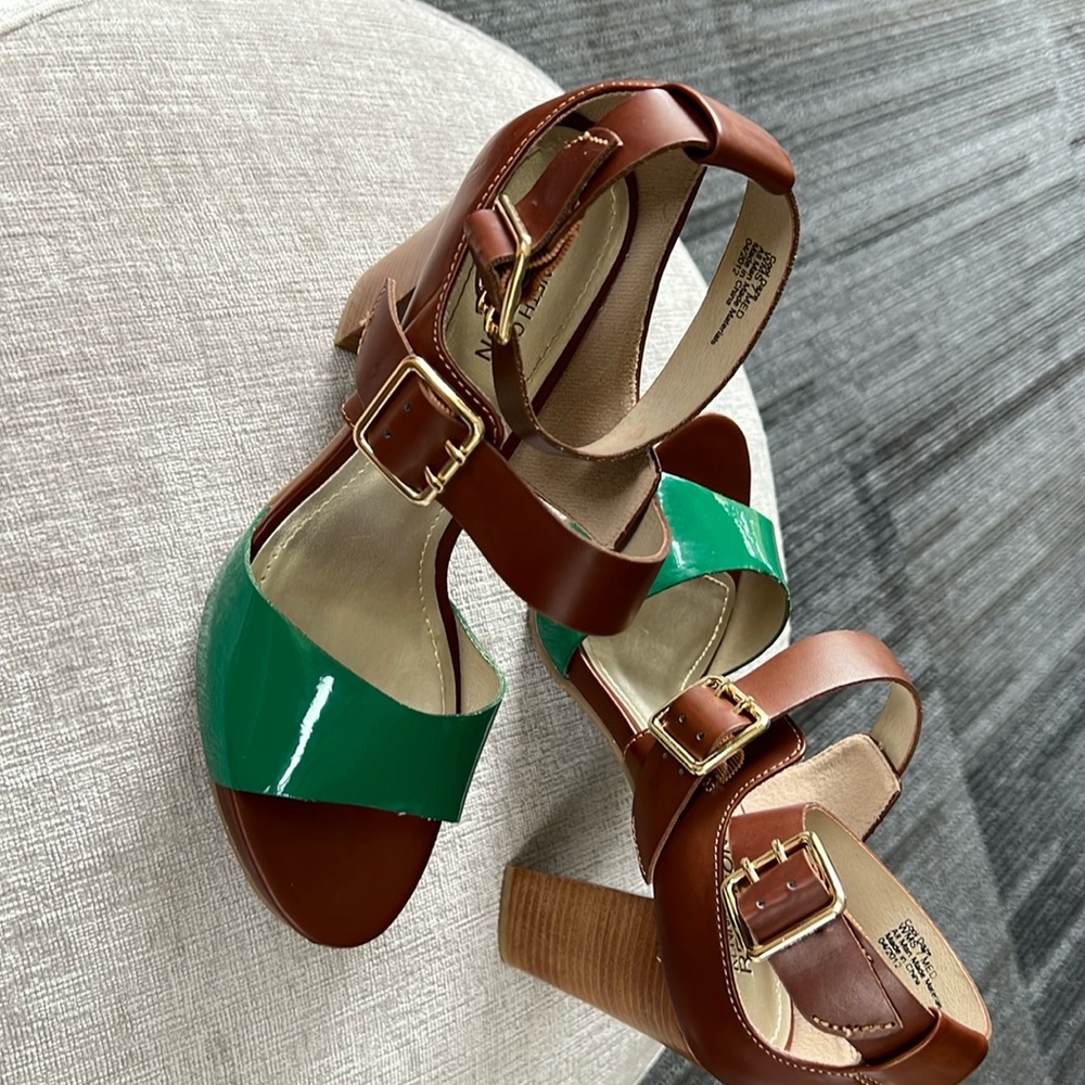 Brown & Green Heels
